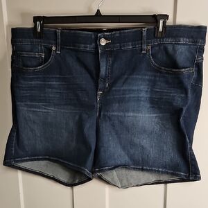 torrid Dark Blue Denim Shorts with Contrast Stitching
